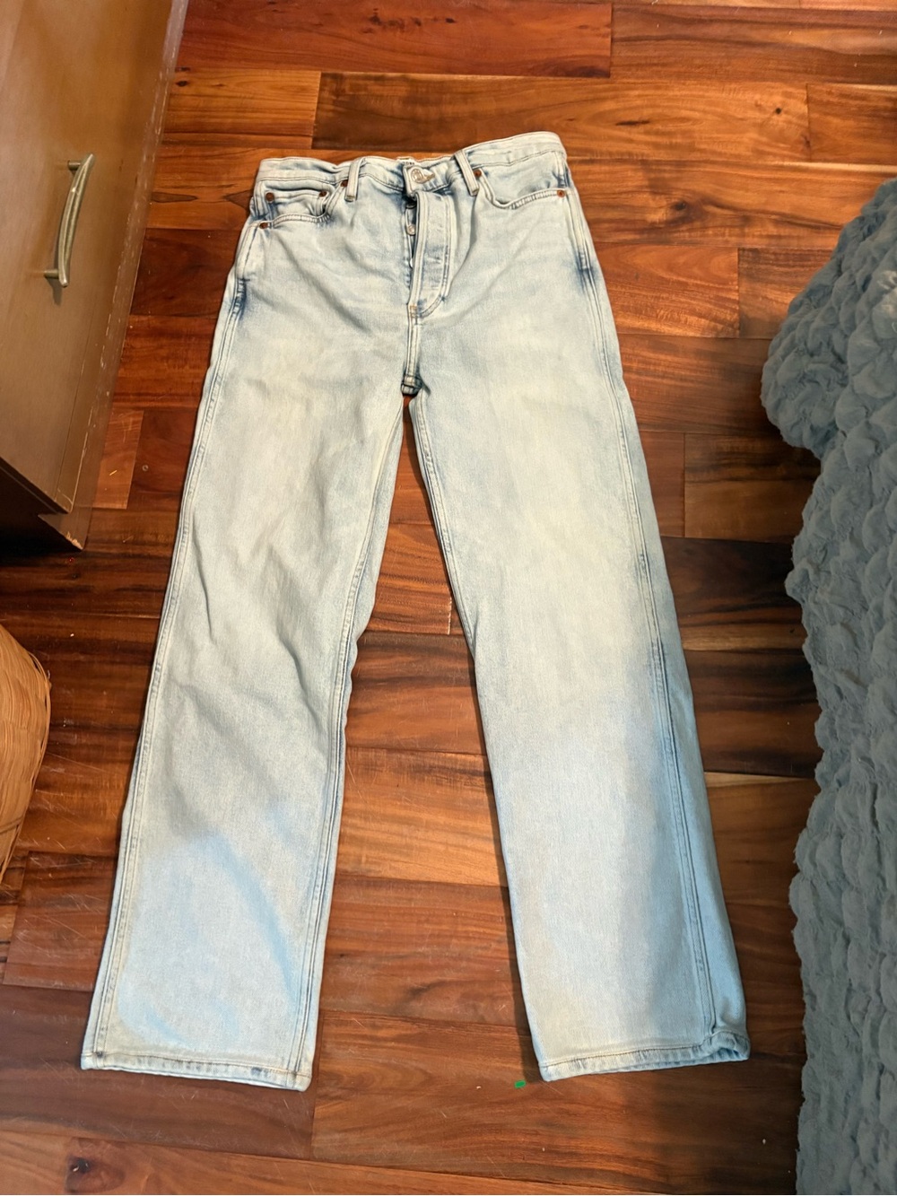 RE/DONE 90s High Rise Loose Jeans Size 29 Light Wash Straight Leg (1495)